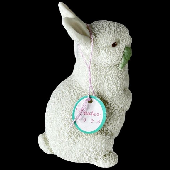 1996 Snowbabies Dept 56 Bunny Rabbit Figurine Vintage Easter Carrot Hand Painted - Picture 6 of 10